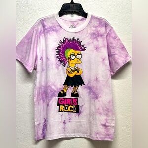 WOMEN’S Graphic T-Shirt The Simpsons  Size M - Purple Tye Dye